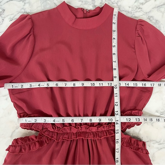Autumn Bliss Rusty Rose Long Sleeve Cutout Mini Dress Rusty Rose Small - Picture 10 of 16